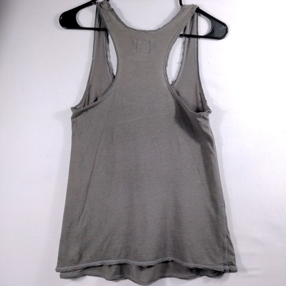 American Eagle Y2K Racerback Tank Top Womens Medium Gray Cotton Modal Ruched - Picture 11 of 12
